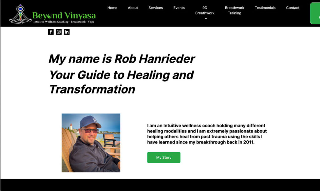 old website screenshot
